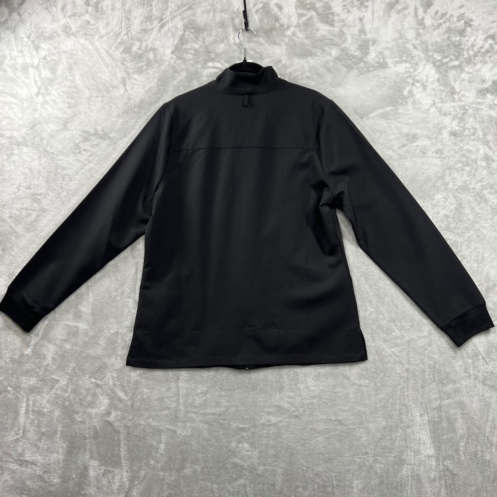 Mandala Scrub Jacket Women Size M Black Equa-Tek Full Zip Mock Neck Pockets - Picture 2 of 14